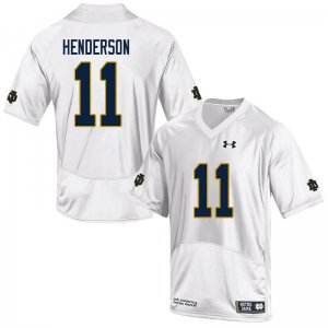 Notre Dame Fighting Irish Men's Ramon Henderson #11 White Under Armour Authentic Stitched College NCAA Football Jersey FBF7899QE